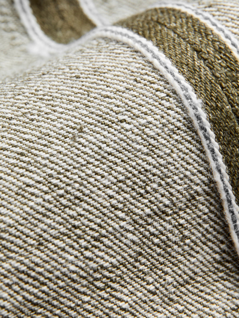 OL-14oz-019 14oz Rinsed Olive Selvedge Denim - Relaxed Tapered Fit