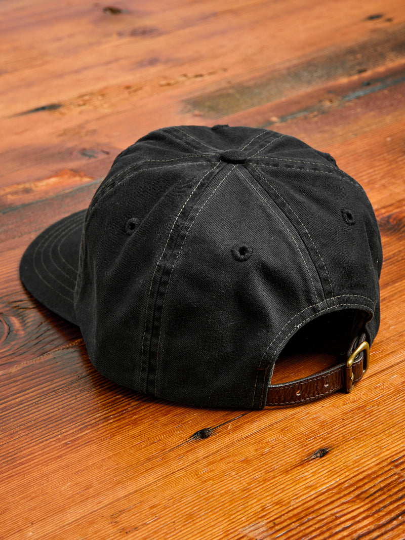 Double RL Logo Sportsman Cap in Black