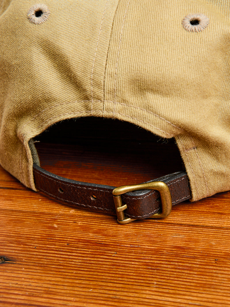 Double RL Logo Sportsman Cap in Khaki