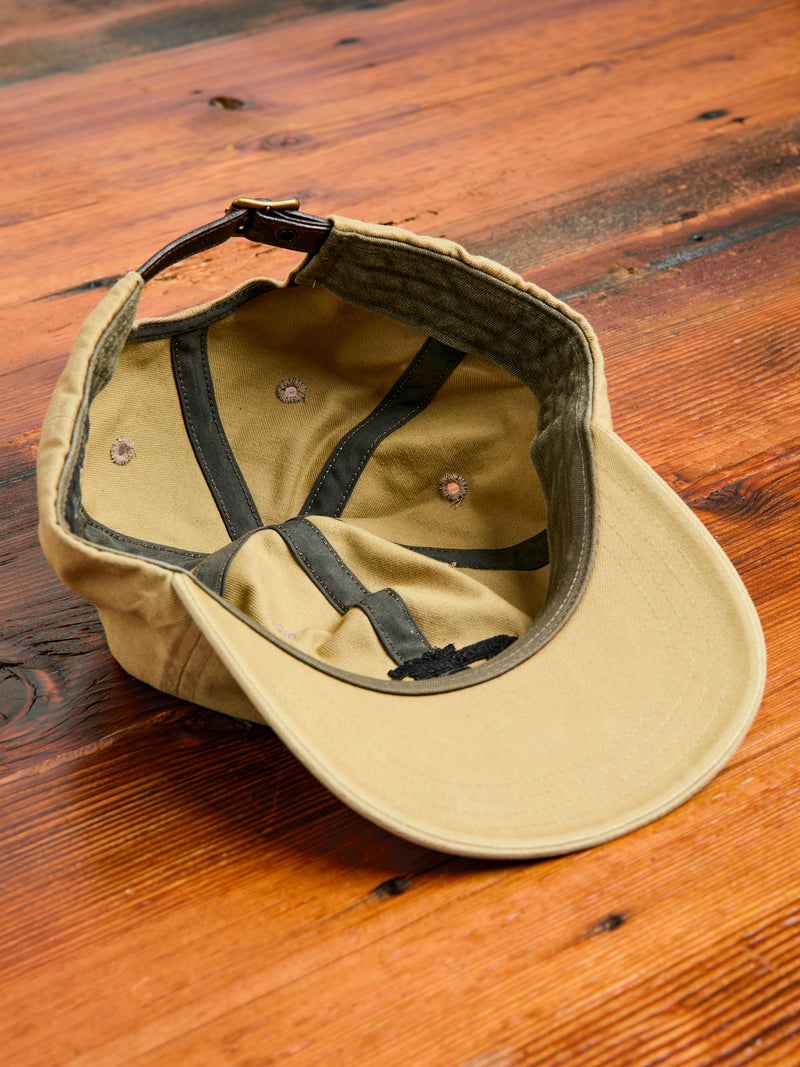 Double RL Logo Sportsman Cap in Khaki