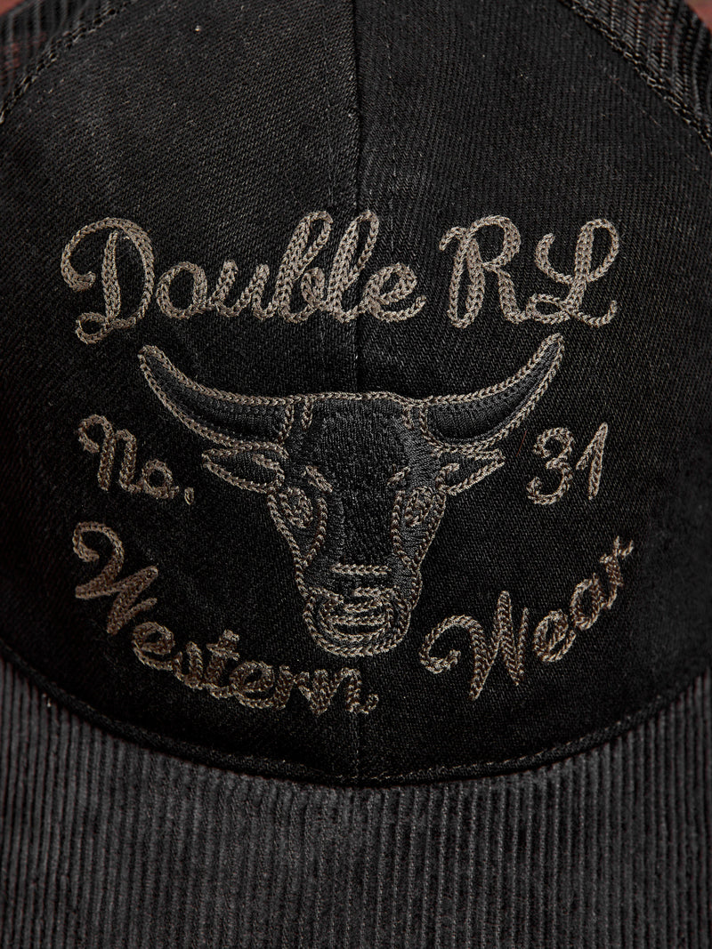 Double RL Ranch Trucker Cap in Black