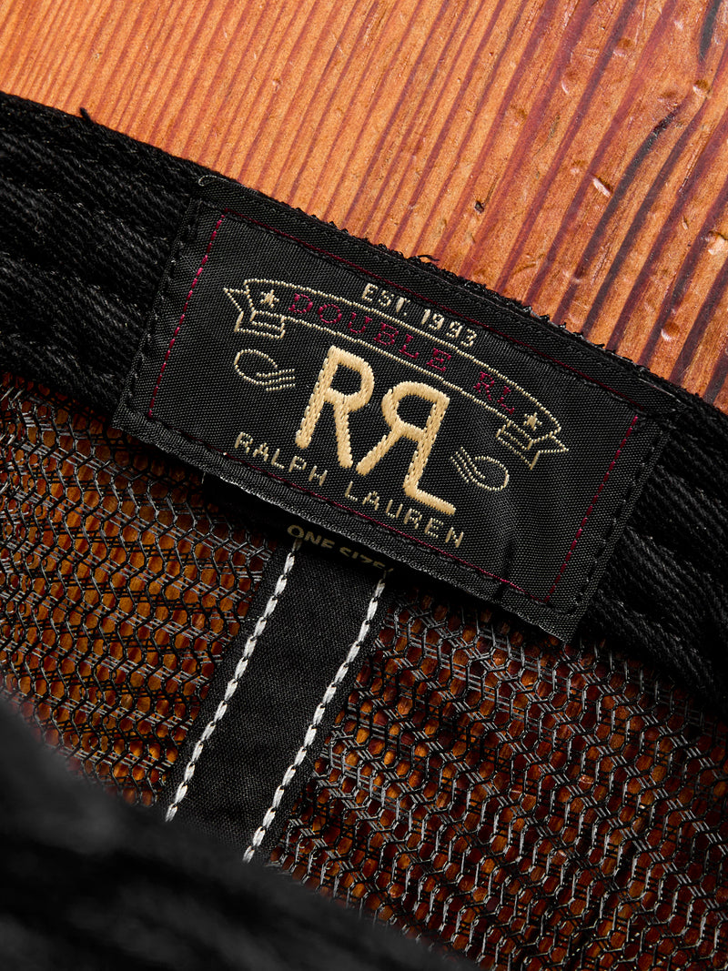 Double RL Ranch Trucker Cap in Black