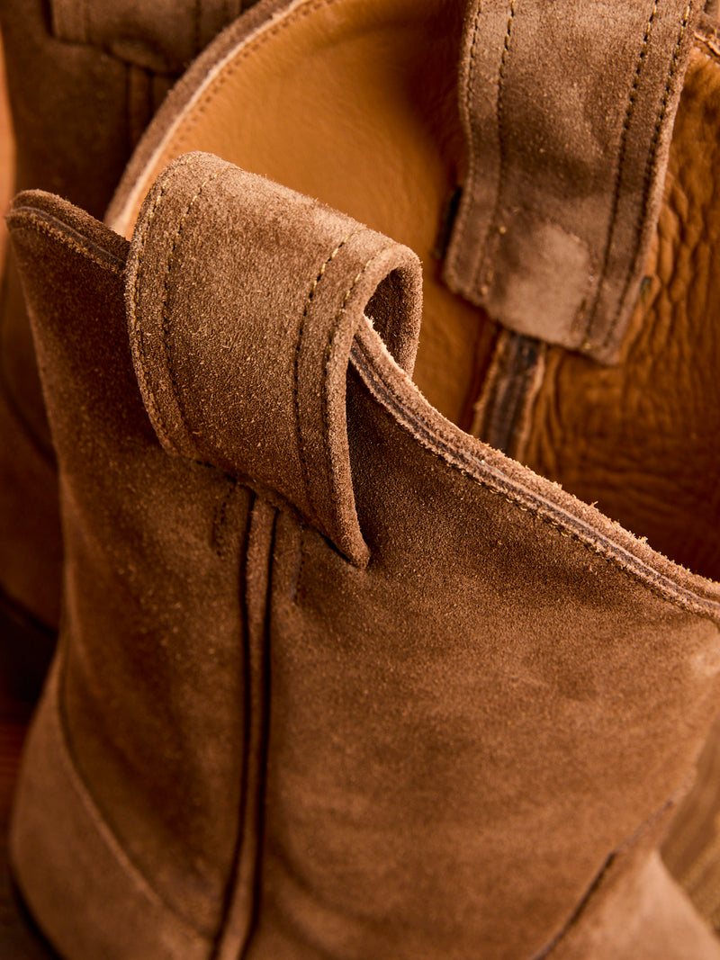 Plainview Suede Cowboy Boot in Brown Roughout