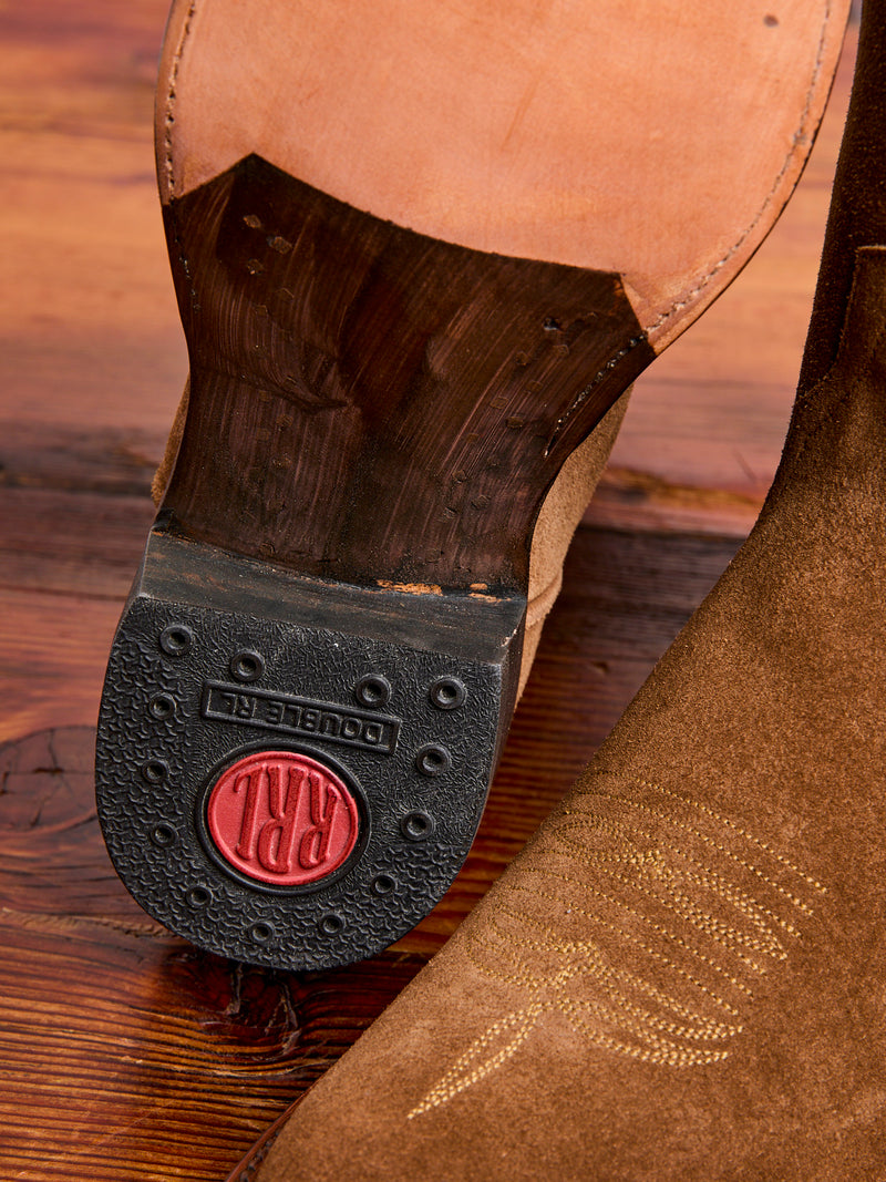 Plainview Suede Cowboy Boot in Brown Roughout