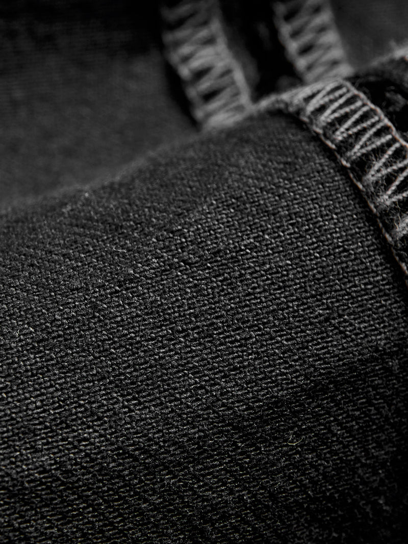 "Black Floral" 12oz Flocked Denim - High Slim Fit