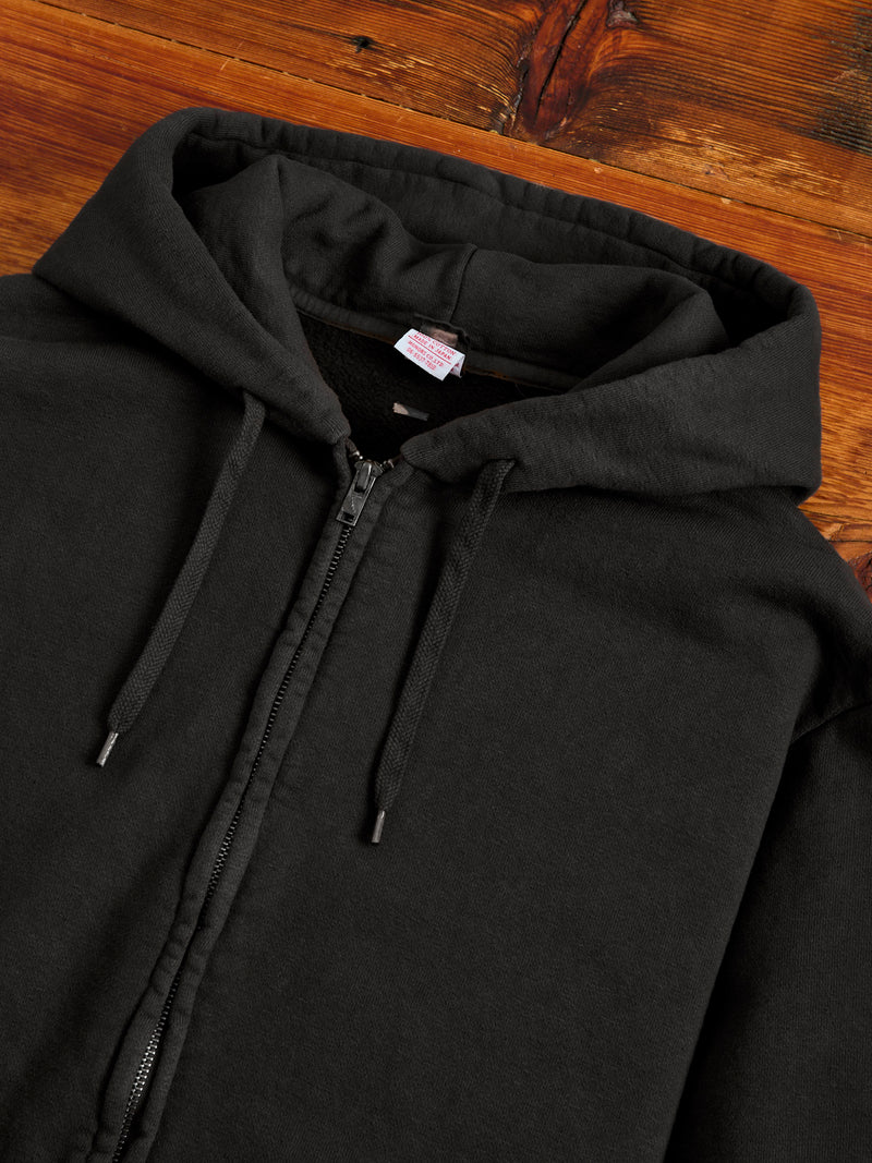 Tube Knit Zip Hoodie in Black