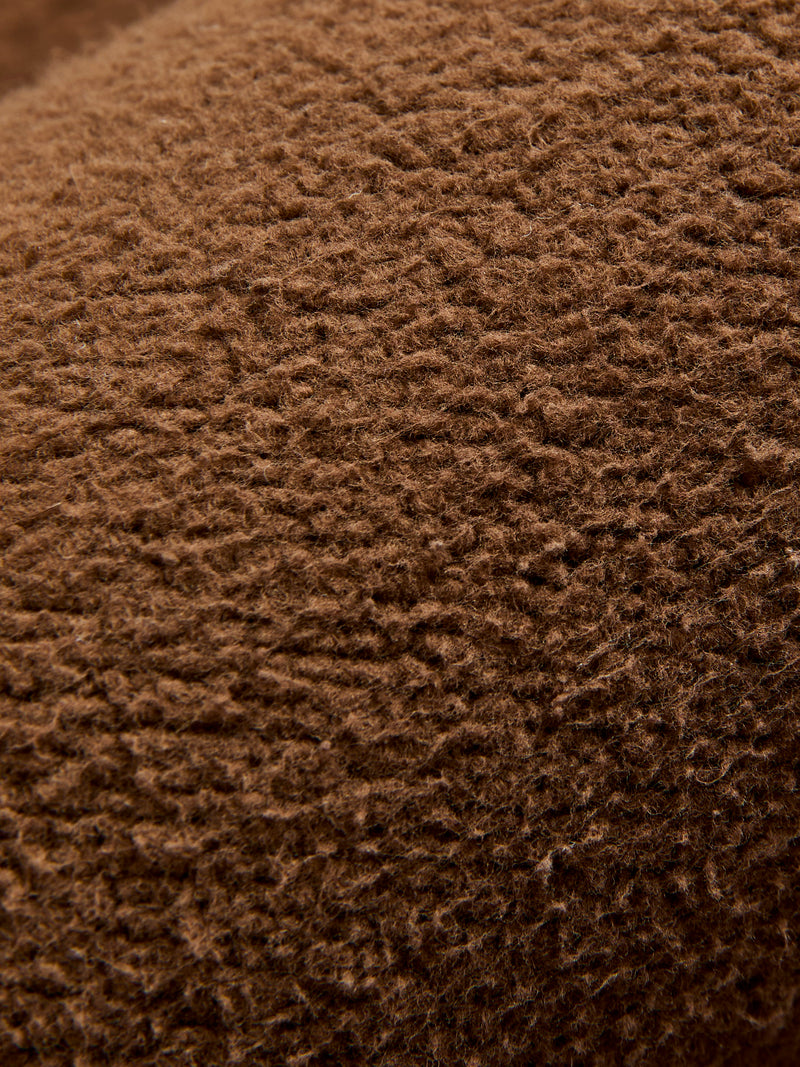 Tube Knit Zip Hoodie in Brown