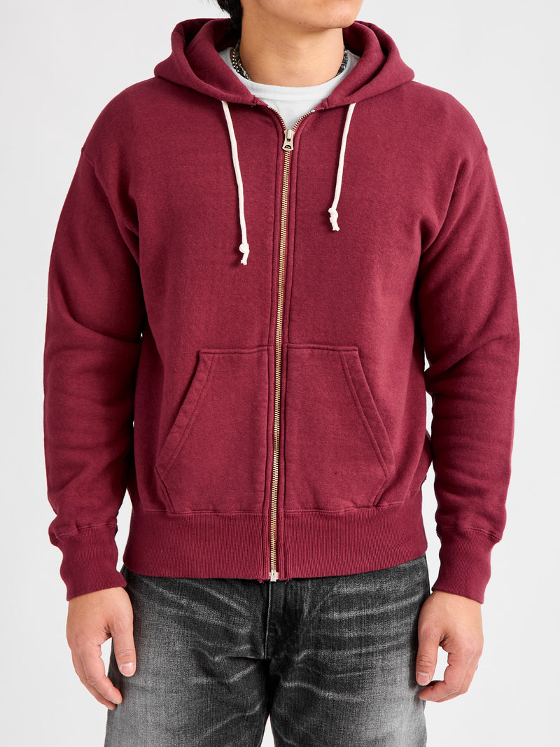 Tsuriami Loopwheel Zip Hoodie in Burgundy