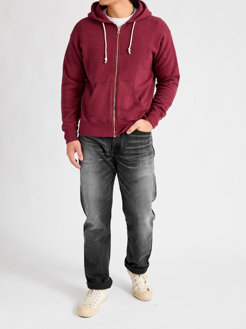 Tsuriami Loopwheel Zip Hoodie in Burgundy