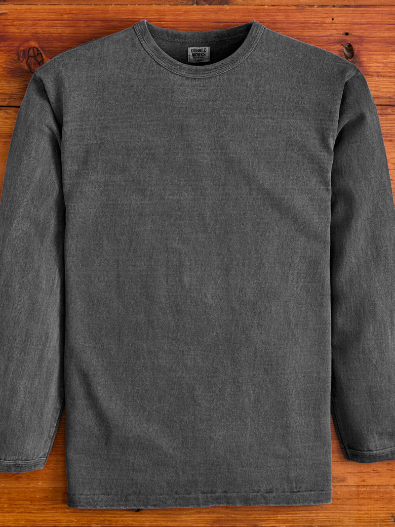 Stand Wheeler Long Sleeve Pigment-Dyed Tee in Sumikuro