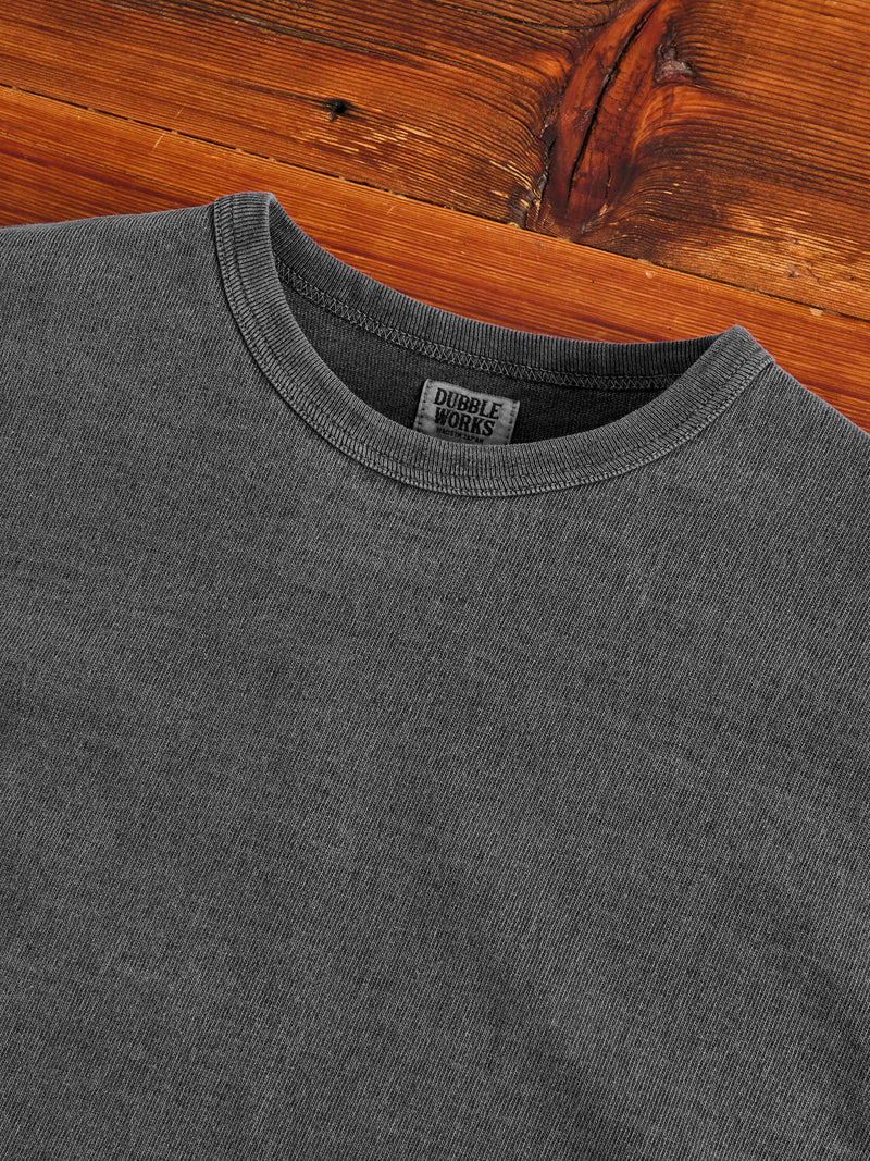 Stand Wheeler Long Sleeve Pigment-Dyed Tee in Sumikuro