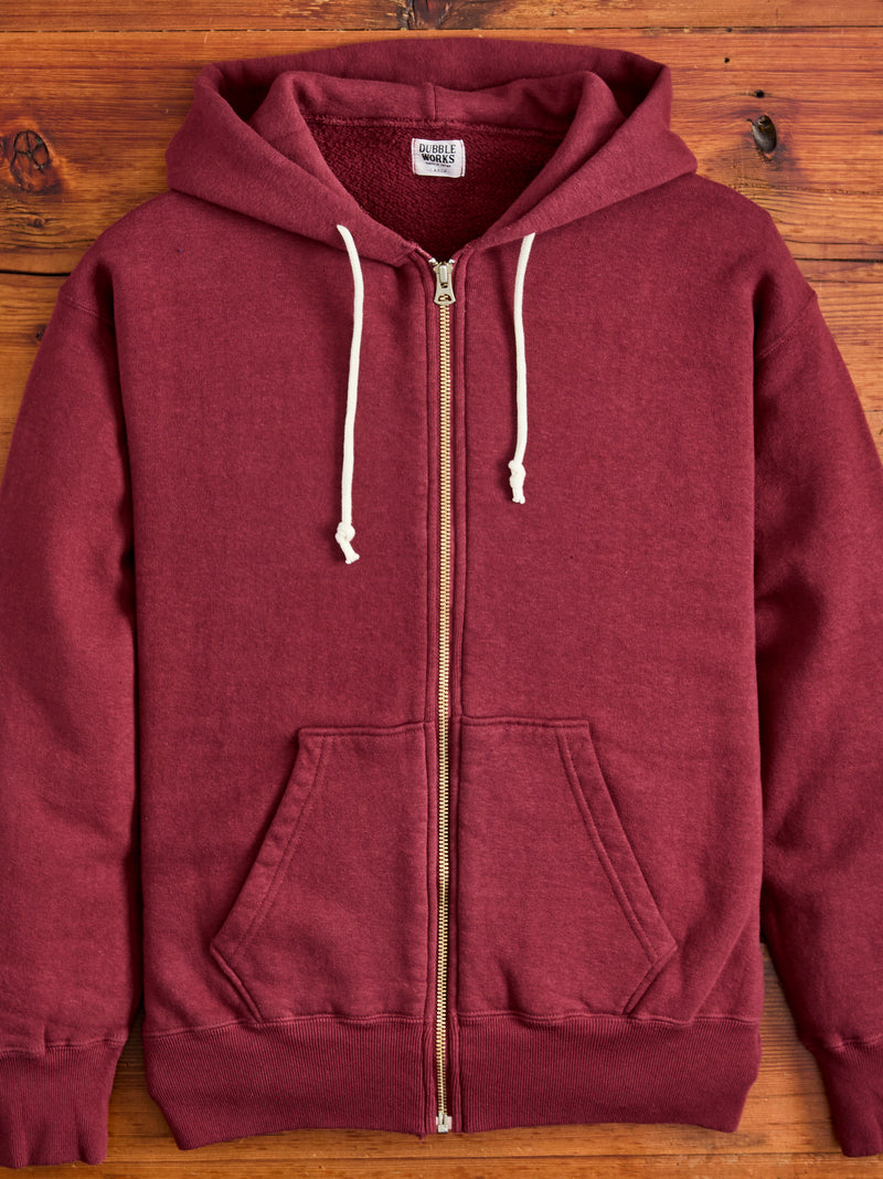 Tsuriami Loopwheel Zip Hoodie in Burgundy