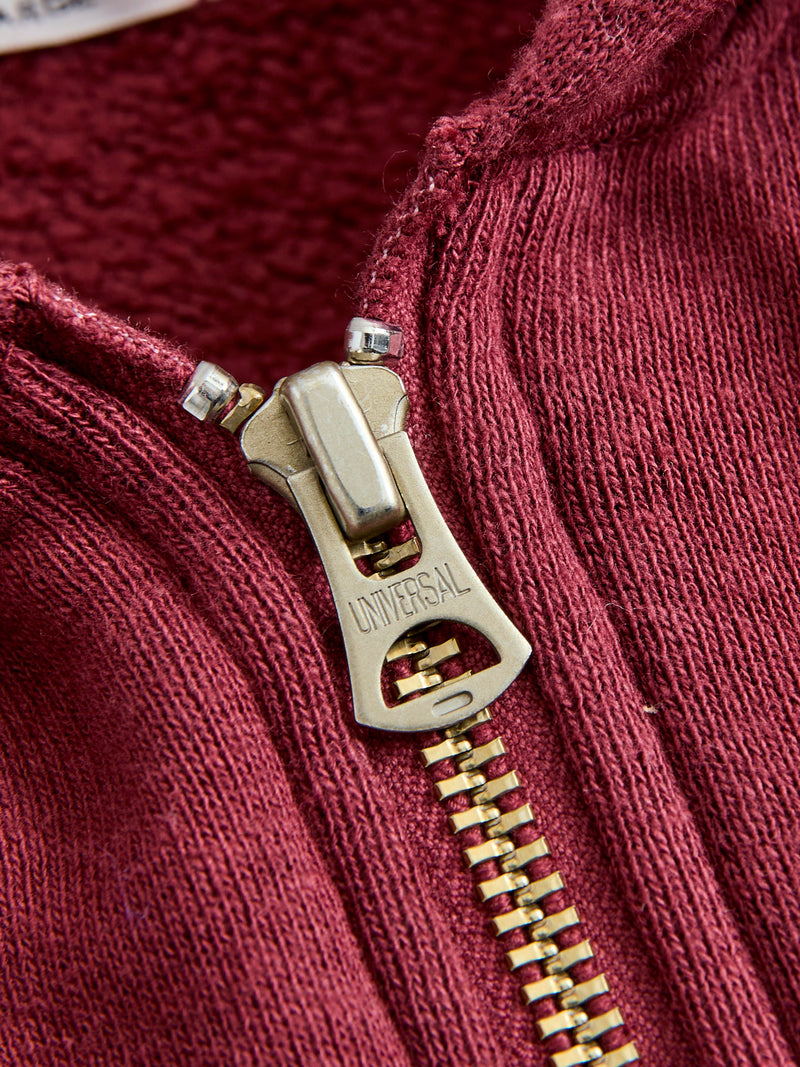 Tsuriami Loopwheel Zip Hoodie in Burgundy