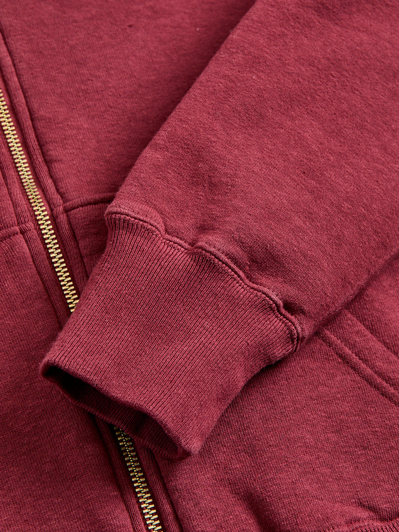 Tsuriami Loopwheel Zip Hoodie in Burgundy