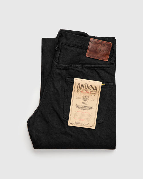 200ZR-BKBK "Secret Black" 20oz Selvedge Denim - Wide Straight Fit