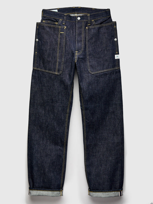 14oz Selvedge Denim Fall Leaf R Stream Pants in Indigo