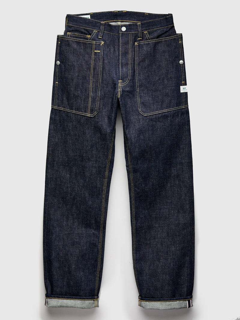14oz Selvedge Denim Fall Leaf R Stream Pants in Indigo