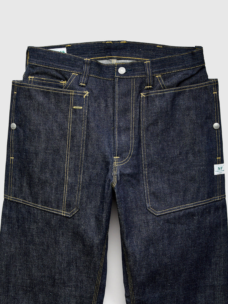 14oz Selvedge Denim Fall Leaf R Stream Pants in Indigo