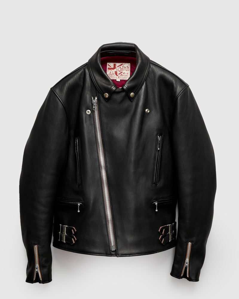 AD-02 Sheepskin Double Riders Jacket in Black Teacore – Blue Owl Workshop