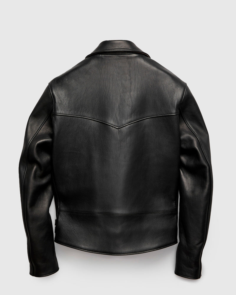 AD-02 Sheepskin Double Riders Jacket in Black Teacore – Blue Owl Workshop