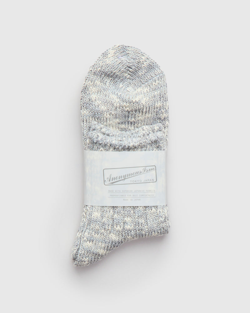 Slub Quarter Length Sock in Grey