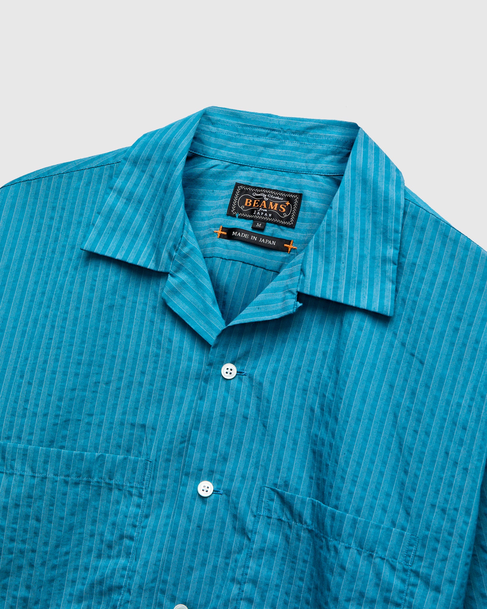 【BLUE】Open Collar Bumpy Stripe 2025_03_Product_BeamsPlus_Bump