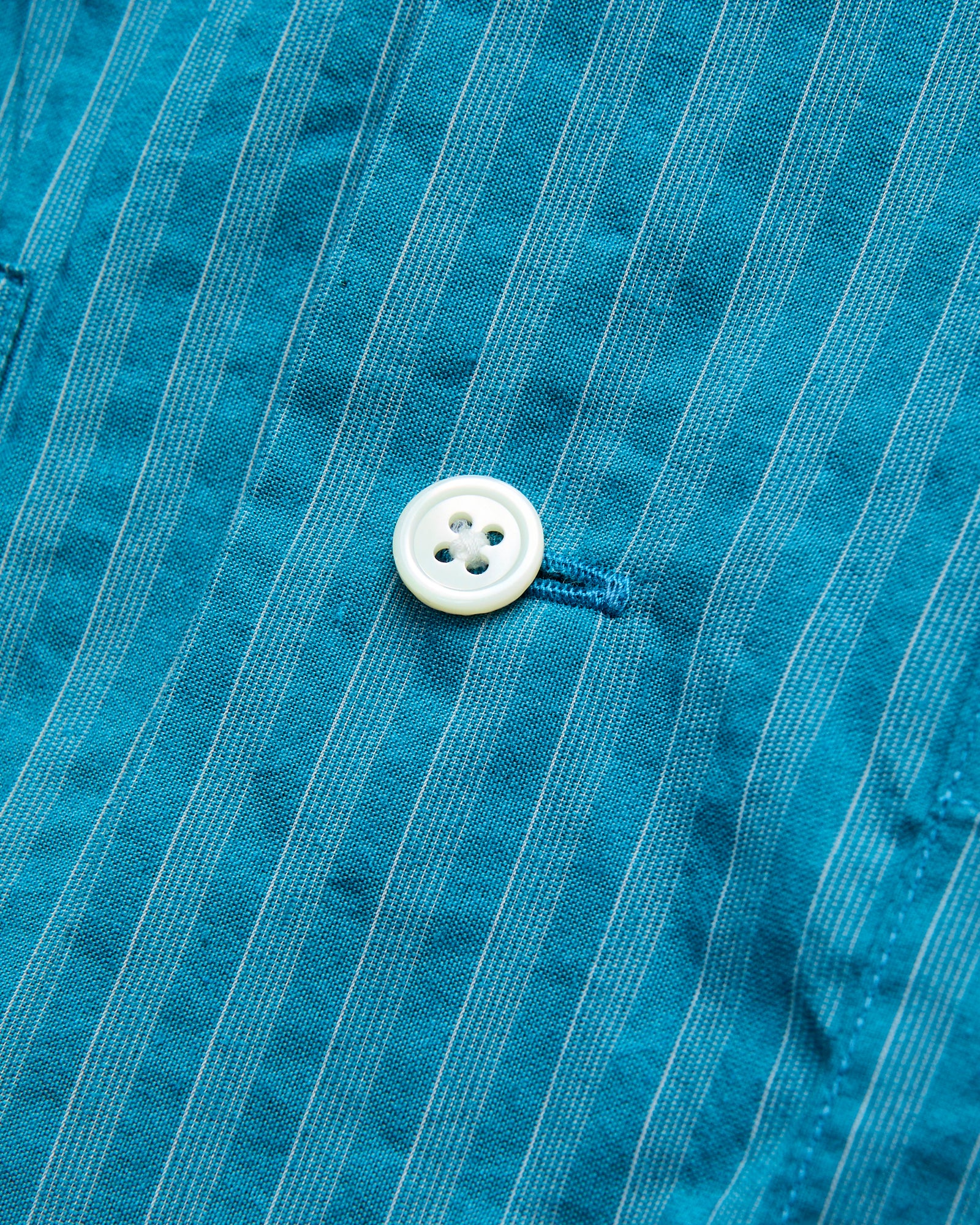 Bumpy Stripe Open Collar Shirt in Blue – Blue Owl Workshop