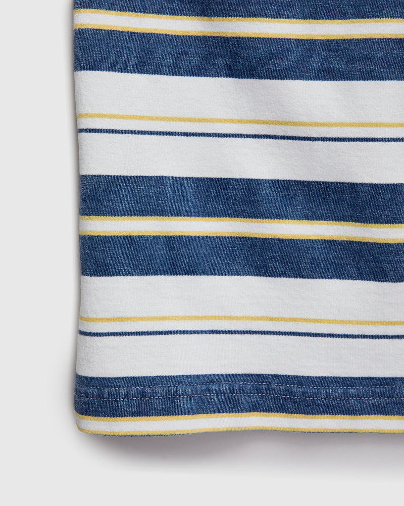 Indigo Stripe Pocket T-Shirt in Bleach