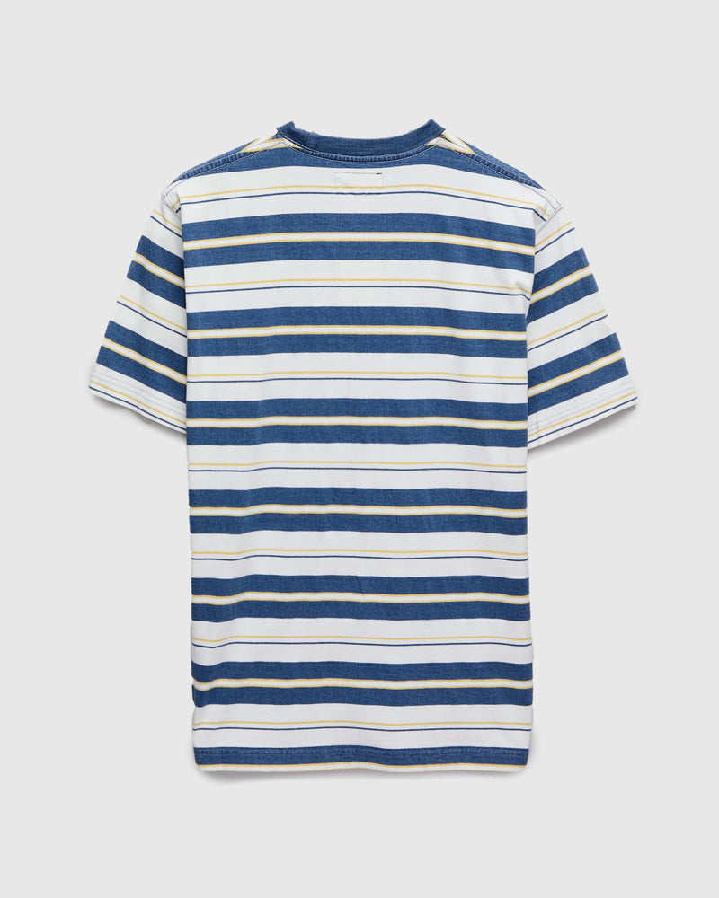 Indigo Stripe Pocket T-Shirt in Bleach