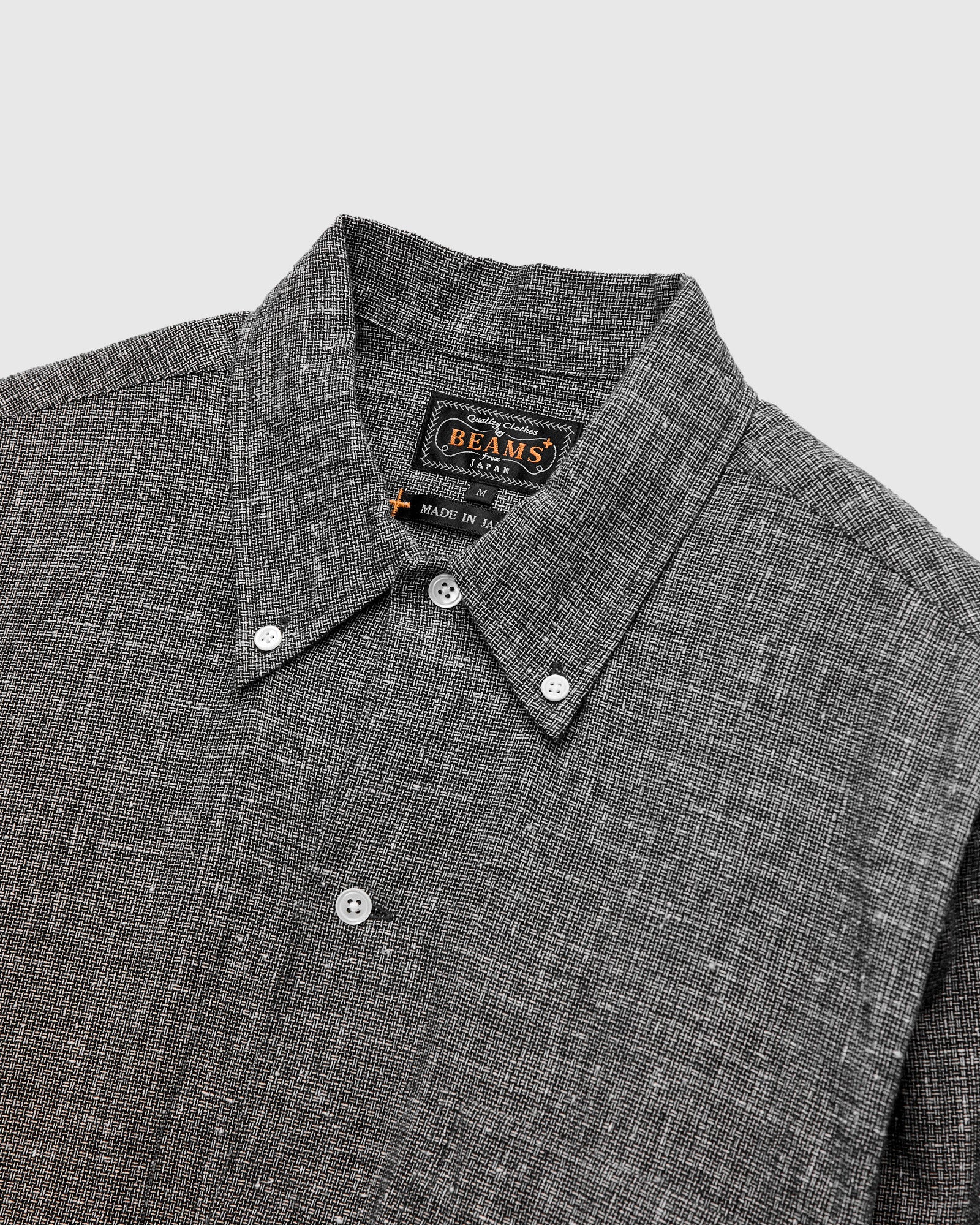 Nep Check Linen Button-Down Shirt in Charcoal – Blue Owl Workshop