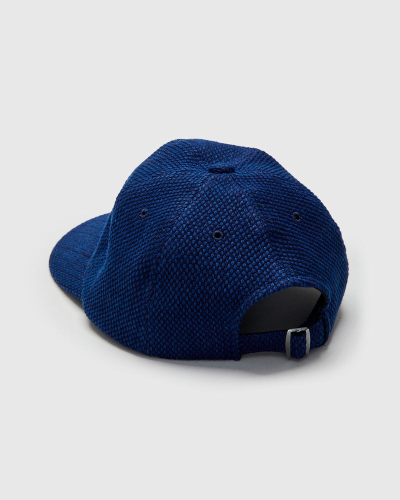 Light Sashiko Baseball Cap in Pure Indigo