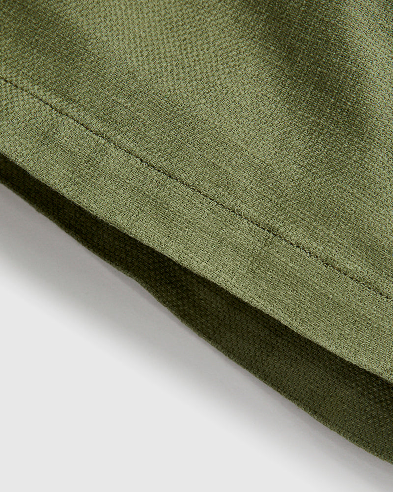 Fatigue Shorts in Olive Cotton Linen Java Cloth