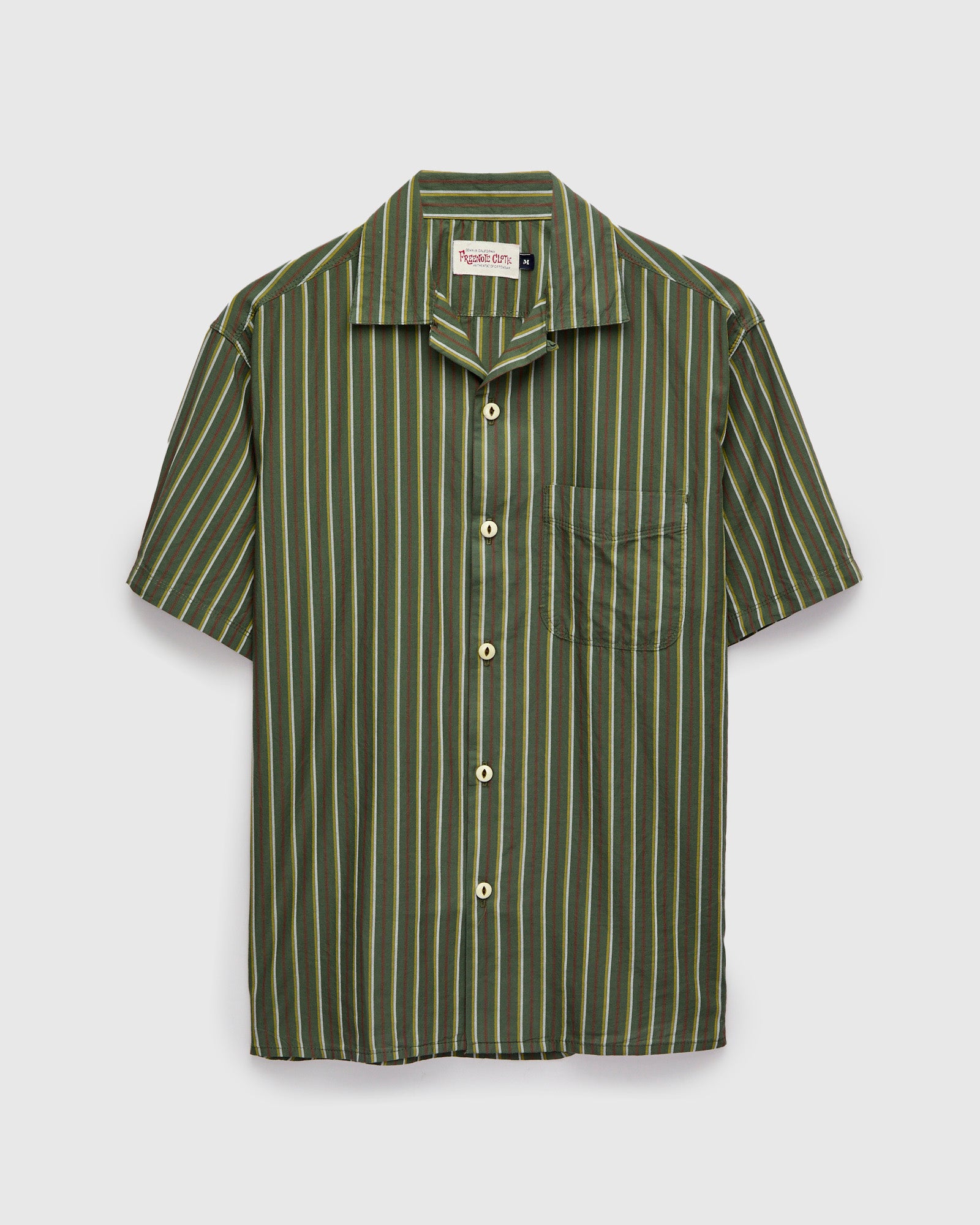 Cotton Silk Hawaiian Shirt in Olive Stripe – Blue Owl Workshop