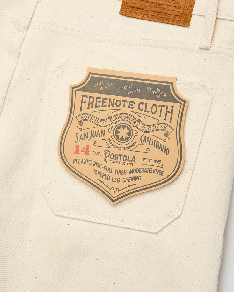 "Portola" 14oz Ecru Selvedge Denim - Tapered Fit
