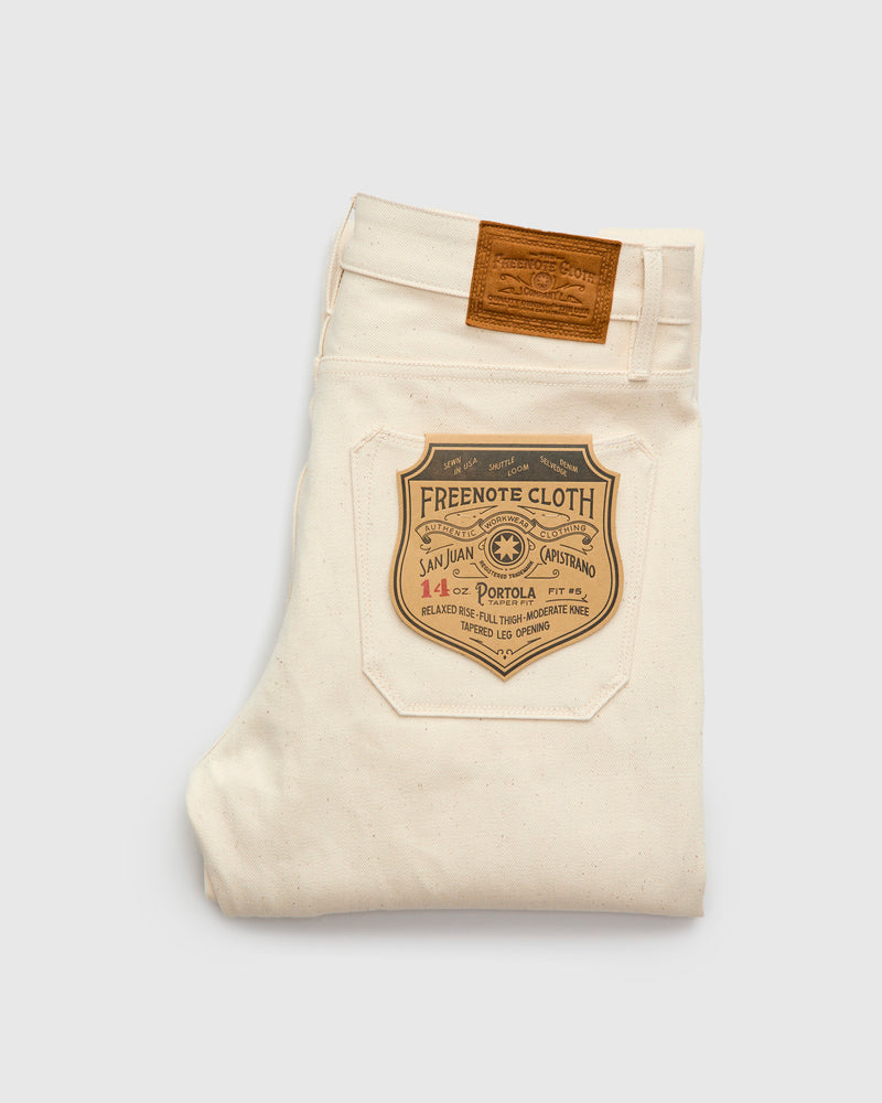 "Portola" 14oz Ecru Selvedge Denim - Tapered Fit