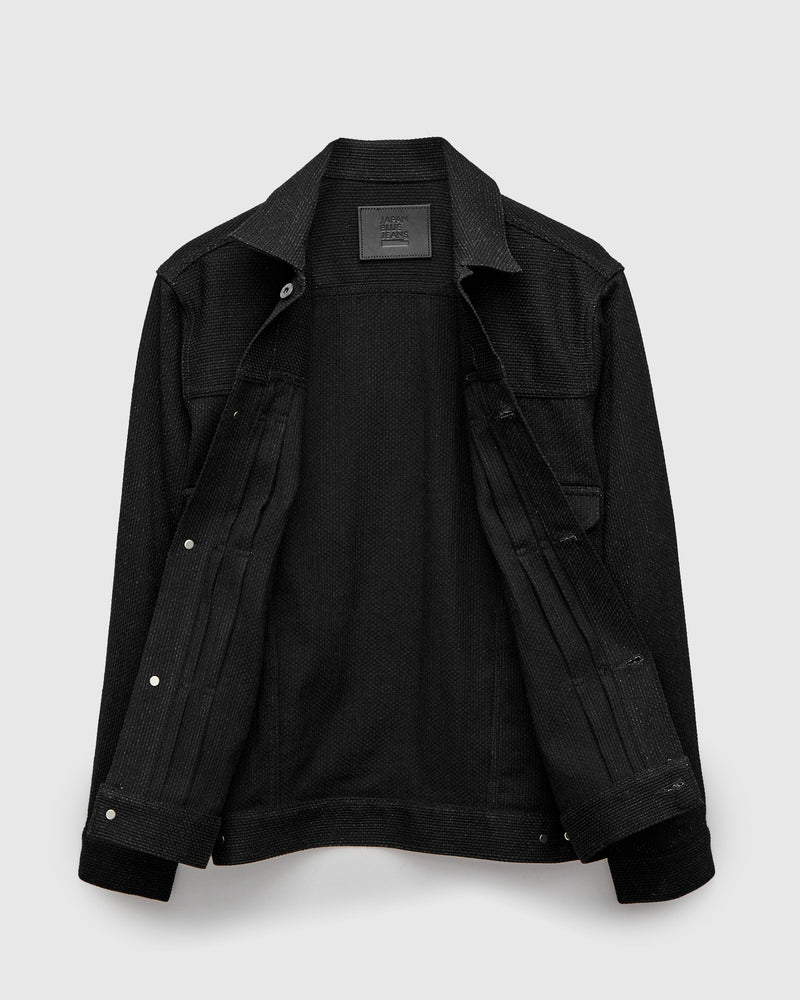 11oz Sashiko Type 2 Jacket in Black