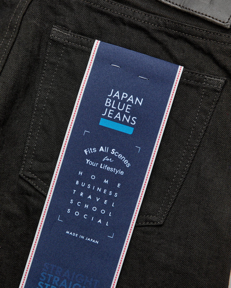J314 14oz Black Selvedge Denim - Straight Tapered Fit