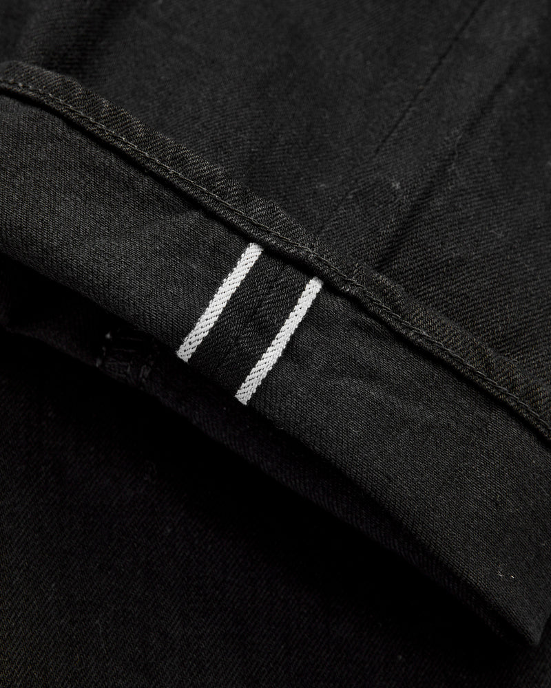 J314 14oz Black Selvedge Denim - Straight Tapered Fit