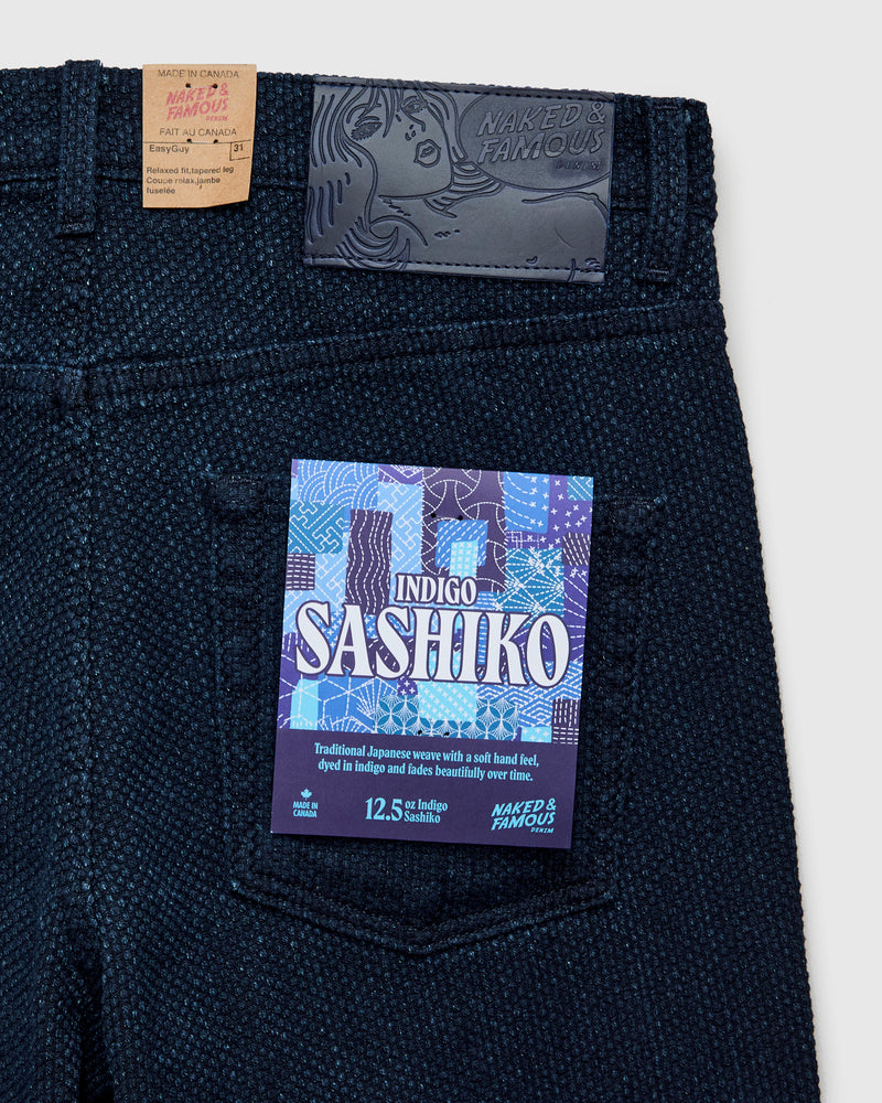 "Indigo Sashiko" 12.5oz Jacquard Denim - Easy Guy Fit