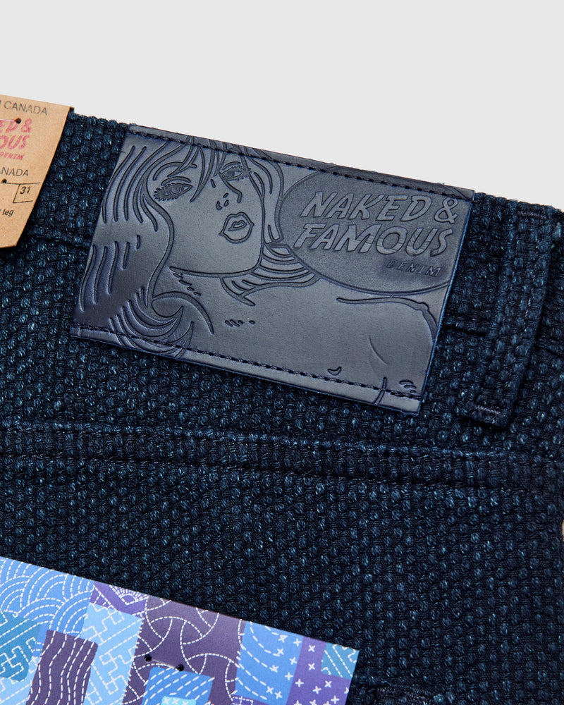 "Indigo Sashiko" 12.5oz Jacquard Denim - Easy Guy Fit