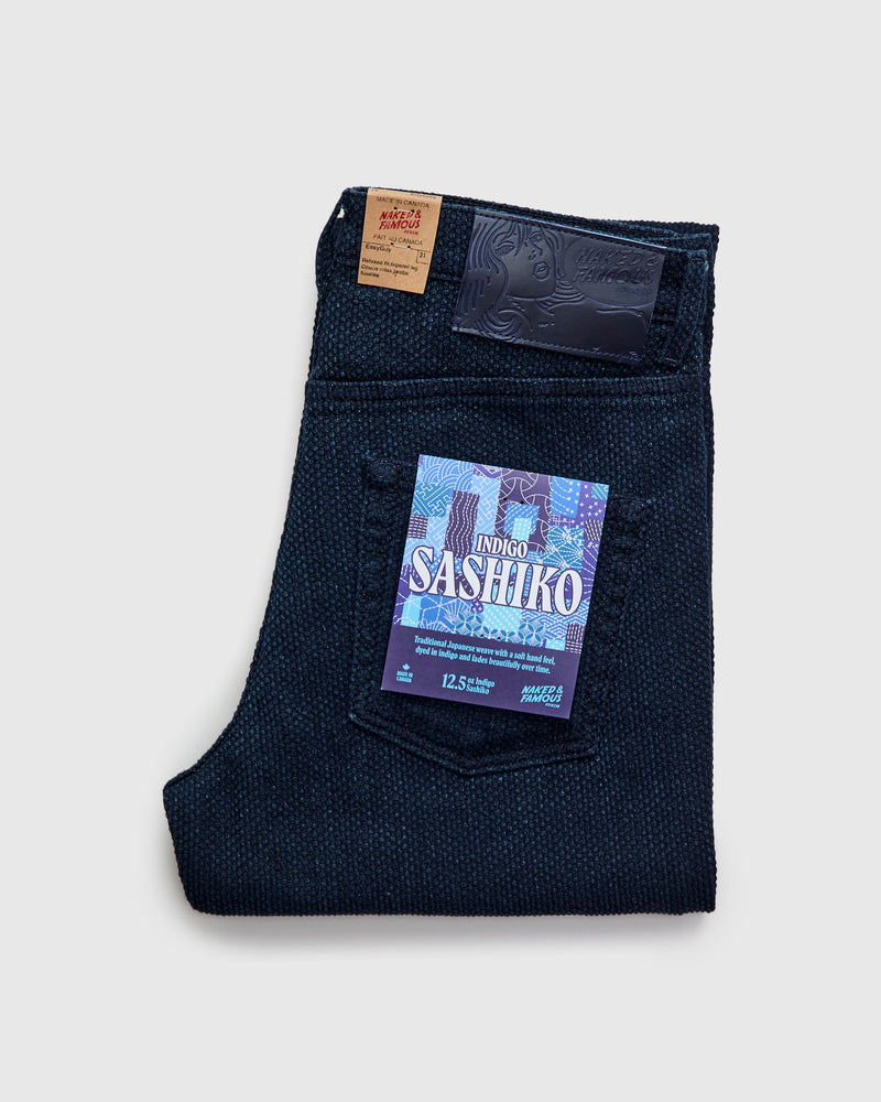"Indigo Sashiko" 12.5oz Jacquard Denim - Easy Guy Fit