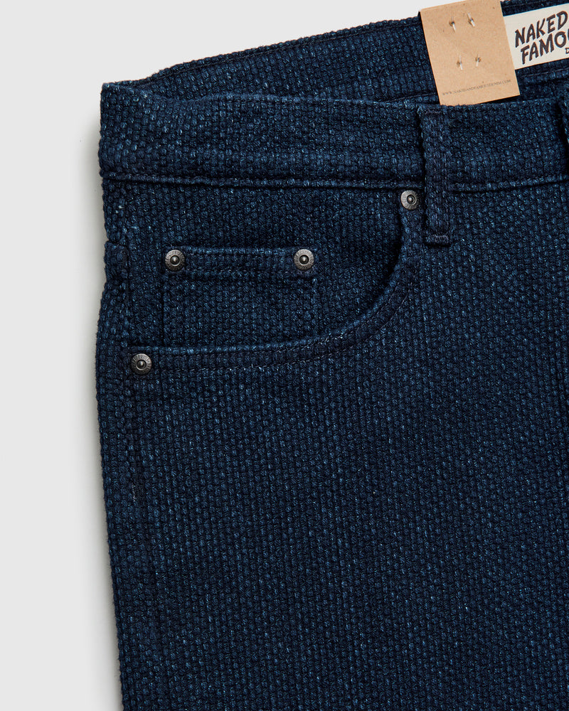 "Indigo Sashiko" 12.5oz Jacquard Denim - Strong Guy Fit