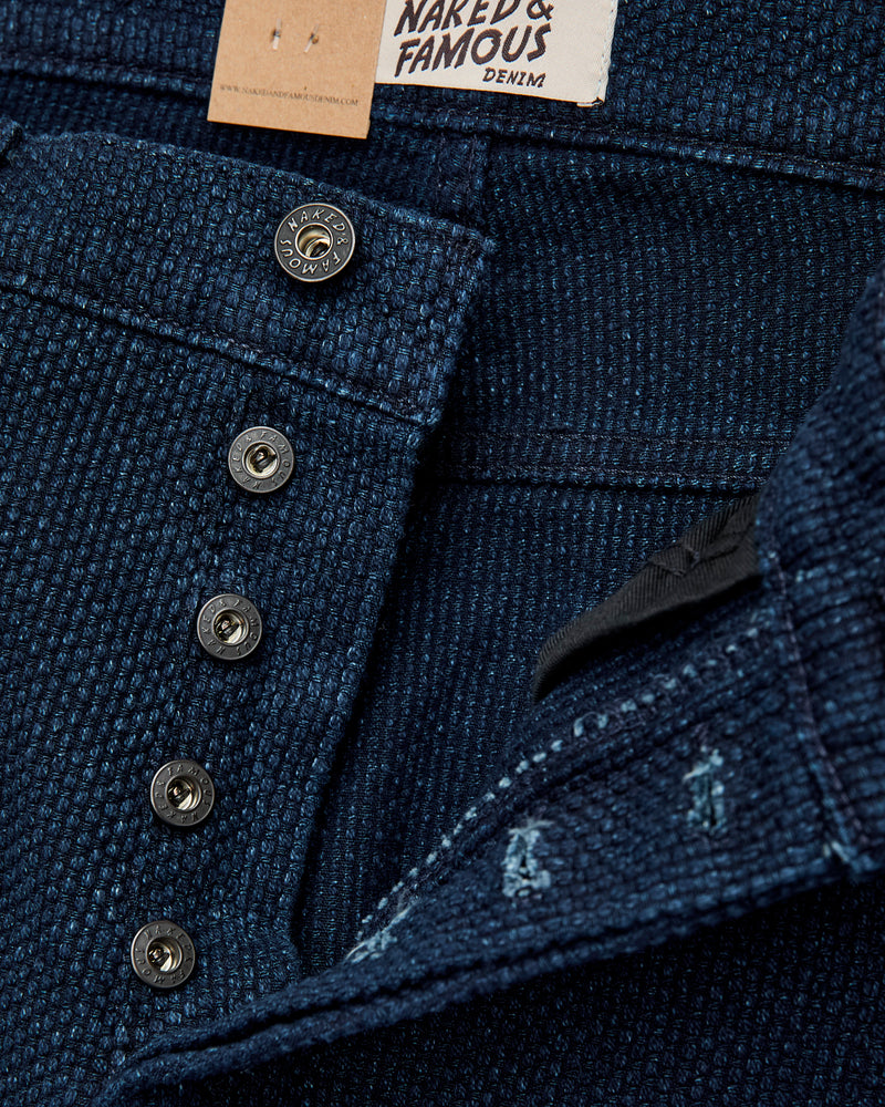 "Indigo Sashiko" 12.5oz Jacquard Denim - Strong Guy Fit