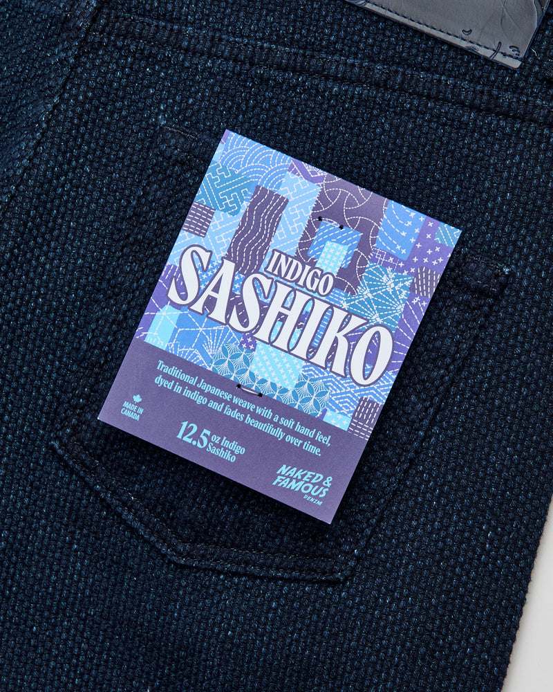"Indigo Sashiko" 12.5oz Jacquard Denim - Strong Guy Fit