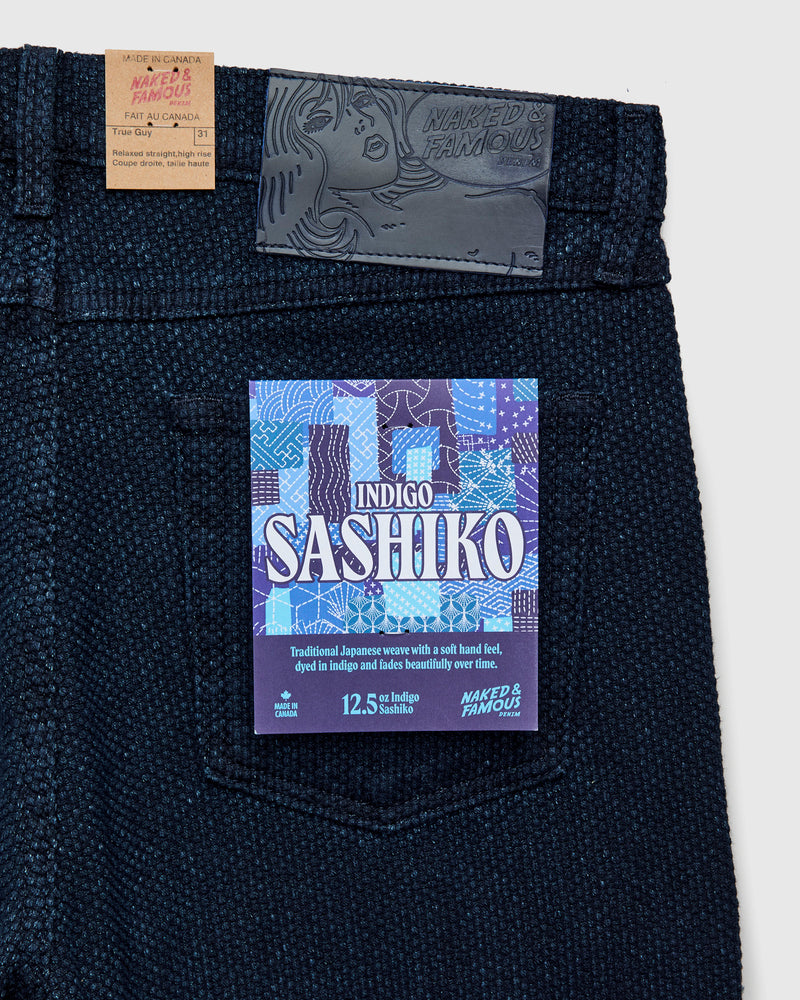 "Indigo Sashiko" 12.5oz Jacquard Denim - True Guy Fit