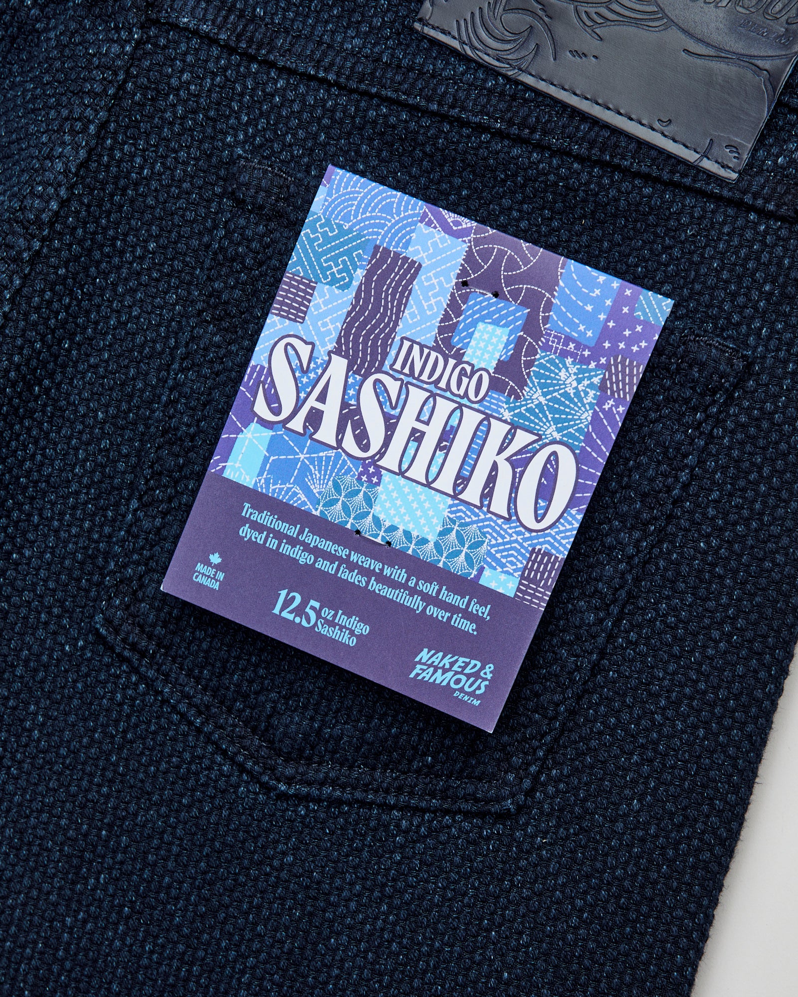 新品タグ付きchieko+ denim TEDDY sky 36 Indigo Sashiko