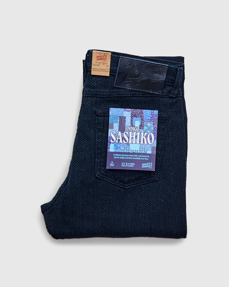 "Indigo Sashiko" 12.5oz Jacquard Denim - True Guy Fit