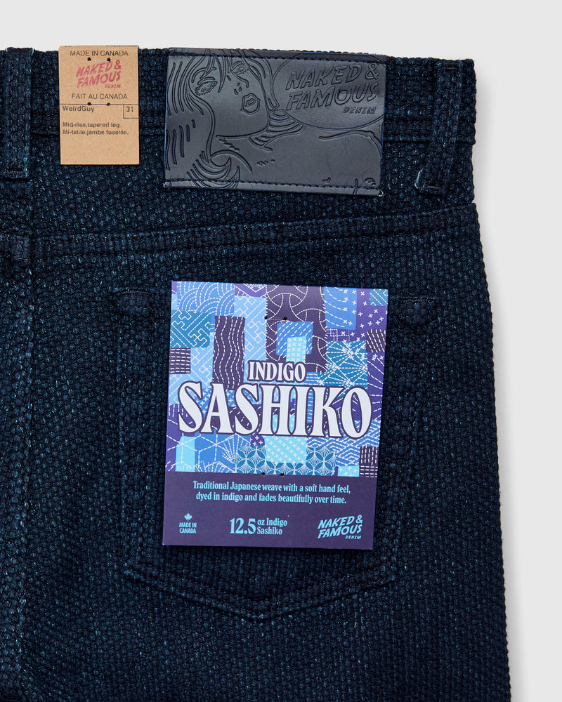 "Indigo Sashiko" 12.5oz Jacquard Denim - Weird Guy Fit