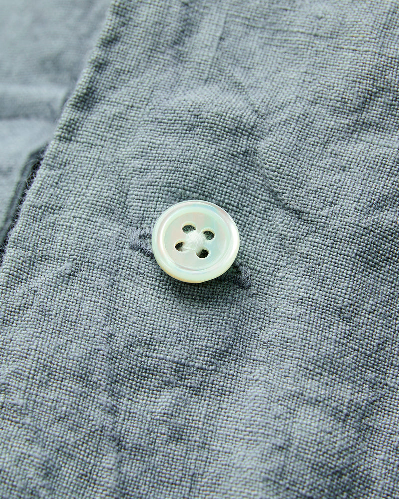 1/40 Linen Open Collar Shirt in Sax
