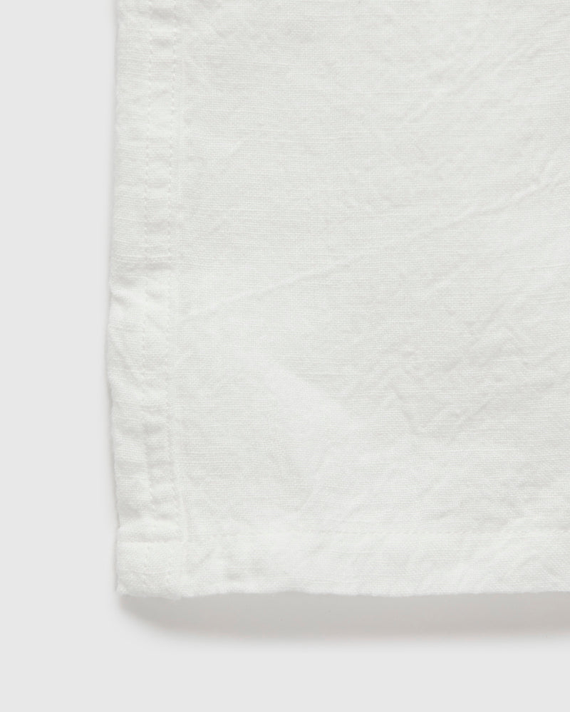 1/40 Linen Open Collar Shirt in White